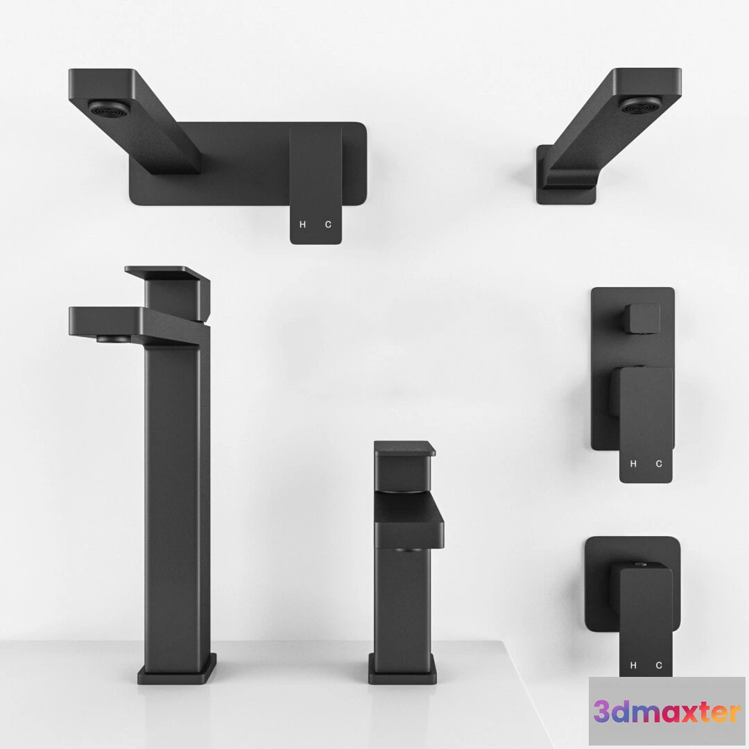 1588458 - bathroom - Meir black set 17 3D Max