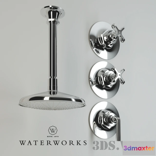 1588538 - bathroom - Hanging shower for bathroom 3D Max