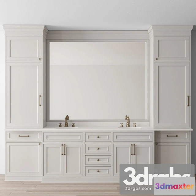 1013548 - Bathroom Set White and Gold Set 33