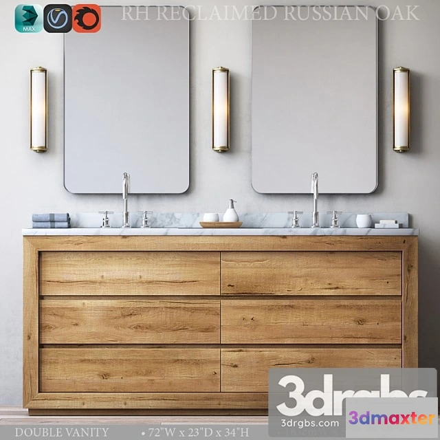 1013790 - Reclaimed russian oak double vanity