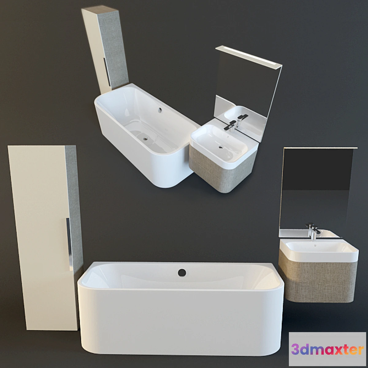 1275820 - Set for bath Duravit Happy D2 3D Max