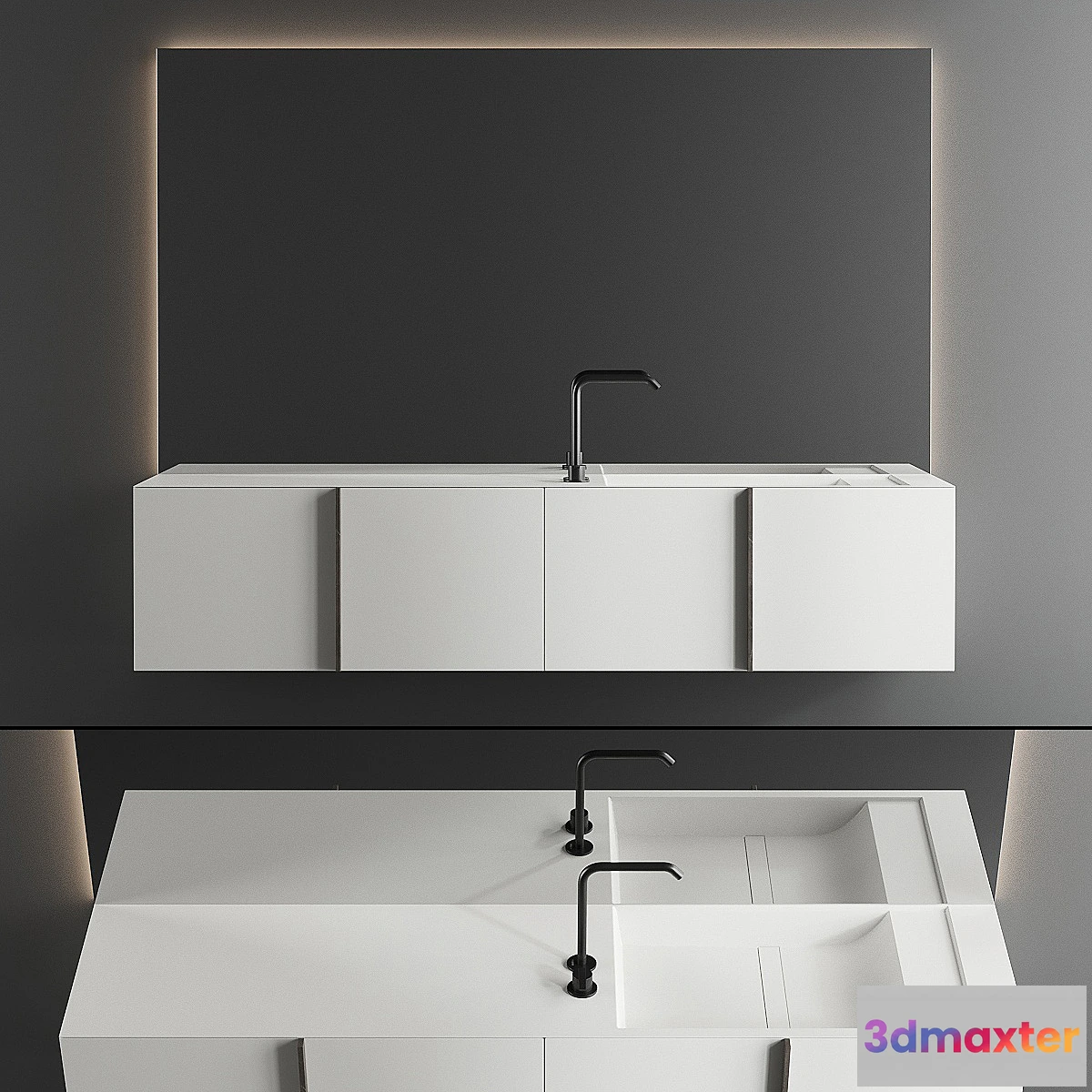 1306172 - Inbani Paral Vanity Unit Set 4 3D Max