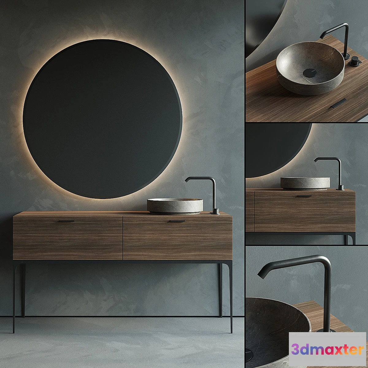 1309940 - Inbani Grate 03 Vanity Unit Set 2 3D Max