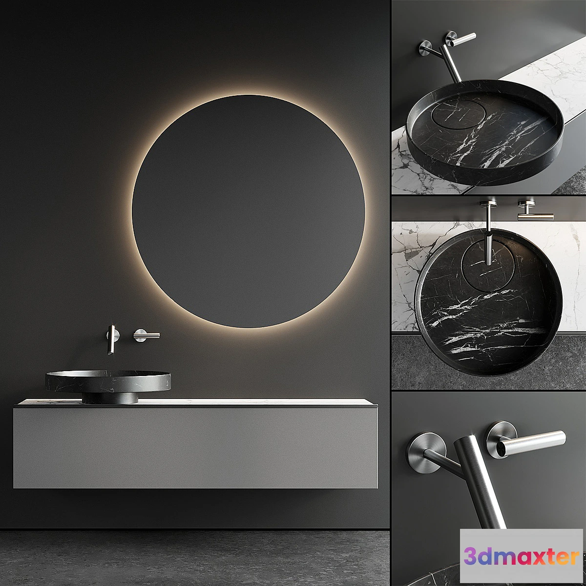 1313841 - Falper Eccentrico Vanity Unit Set 1 3D Max