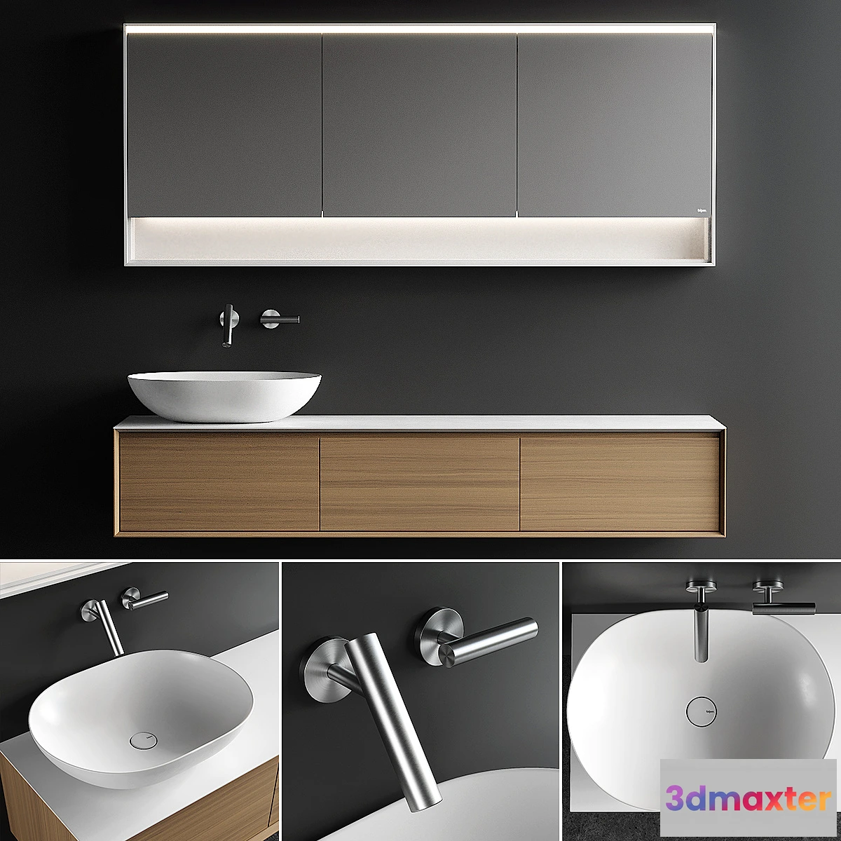 1316387 - Falper Shape Evo Vanity Unit Set 2 3D Max