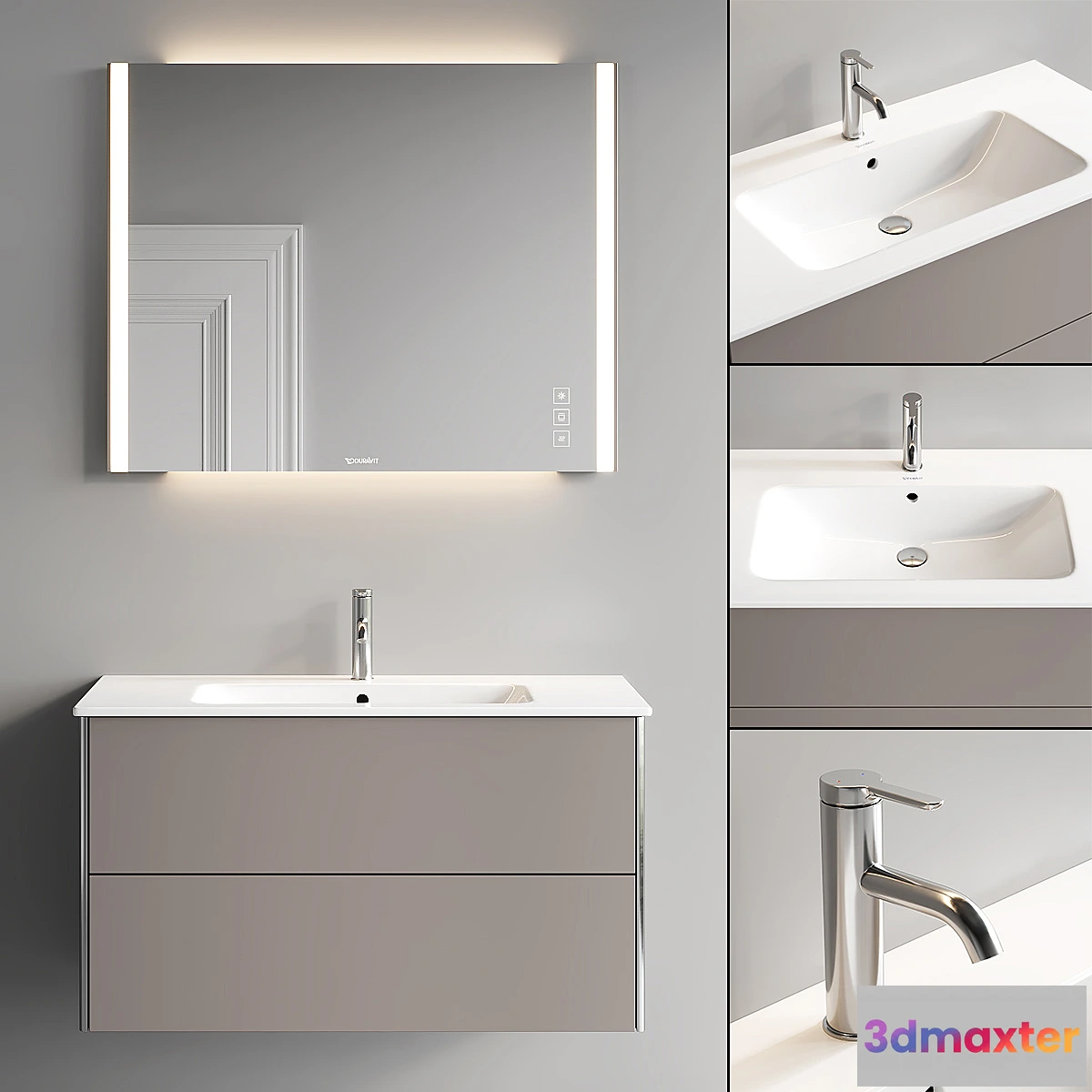 1318872 - Duravit XSquare Vanity Unit Set 4 3D Max