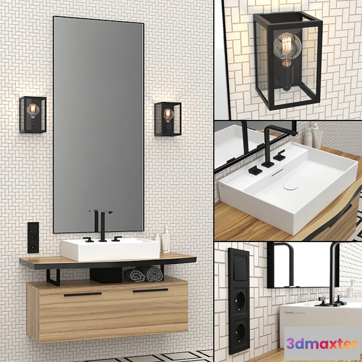 1335913 - Wash basin with mirror. 3D Max