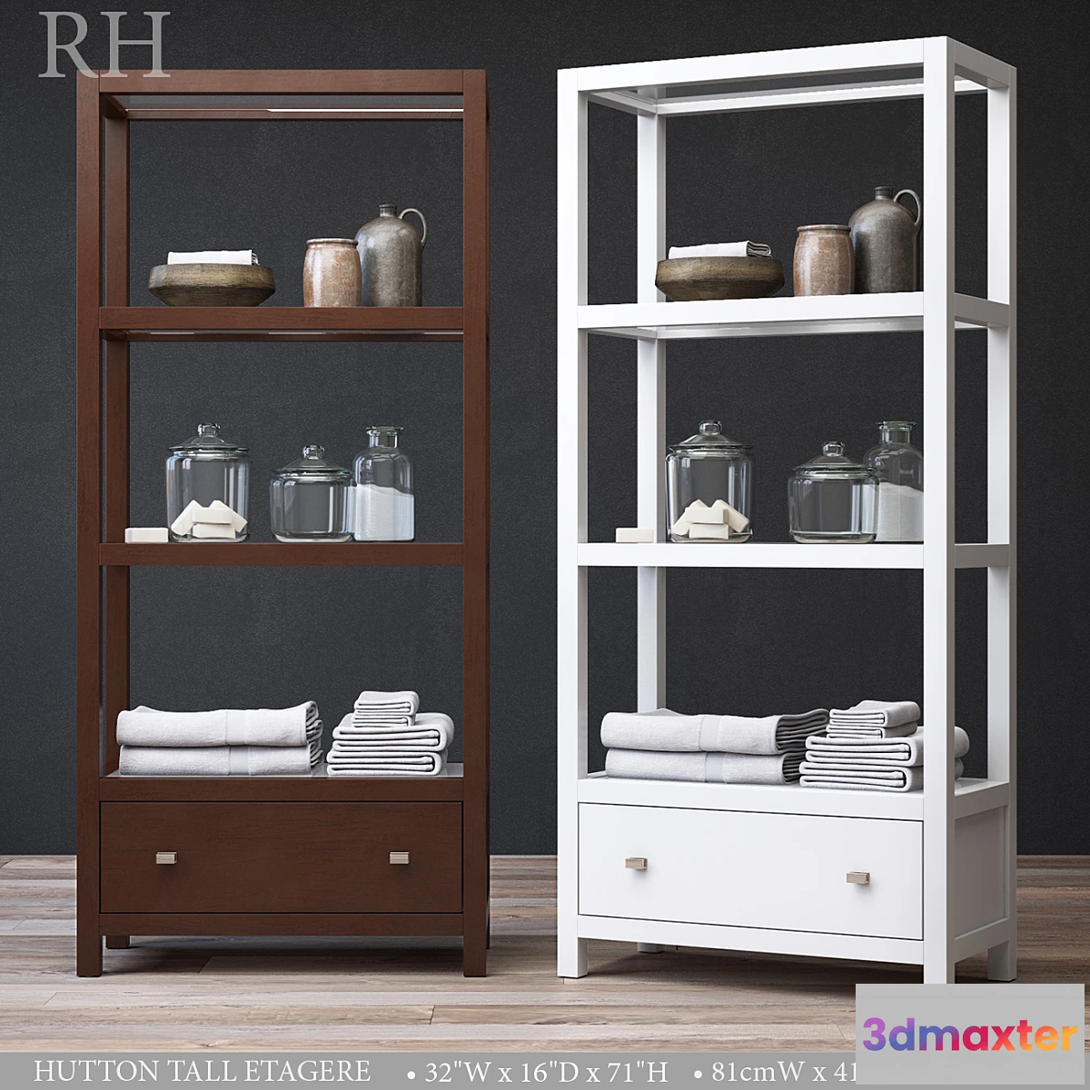 1342447 - HUTTON TALL ETAGERE 3D Max