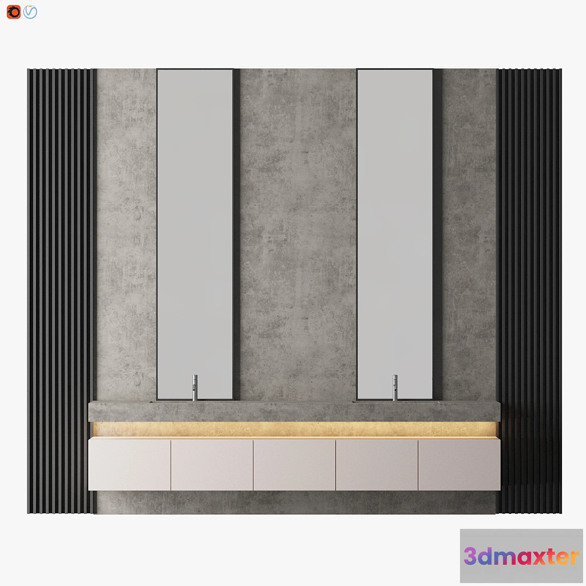 1345652 - Concrete Bathroom - No.2 3D Max