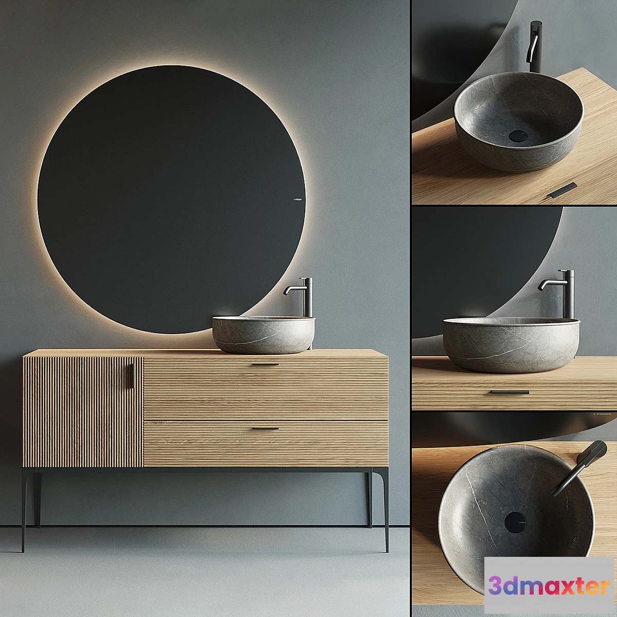 1348054 - Inbani Grate 02 Vanity Unit Set 2 - No.2 3D Max