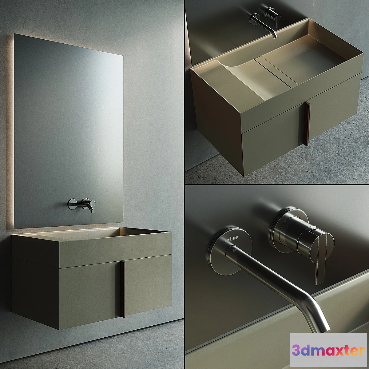 1357411 - Inbani Paral Vanity Unit Set 1 3D Max