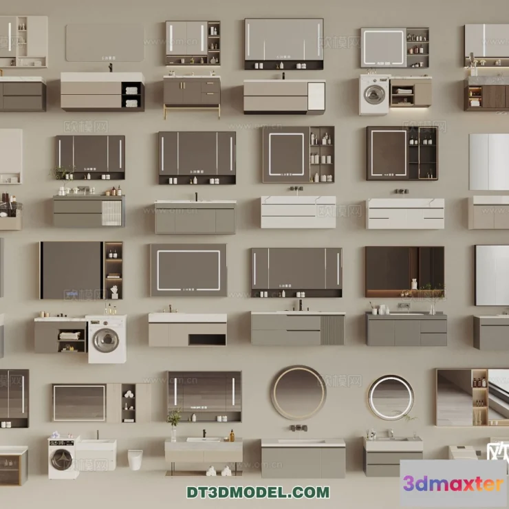 1366856 - Cabinet 3D Models for Bathroom - Furniture Design - 074 3D Max