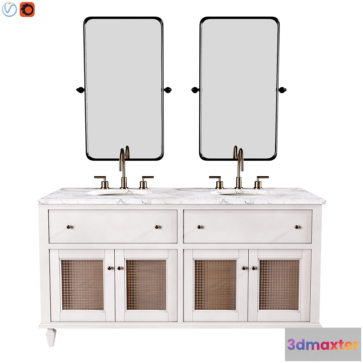 1411640 - Sausalito 60 Double Sink Bath Vanity 3D Max