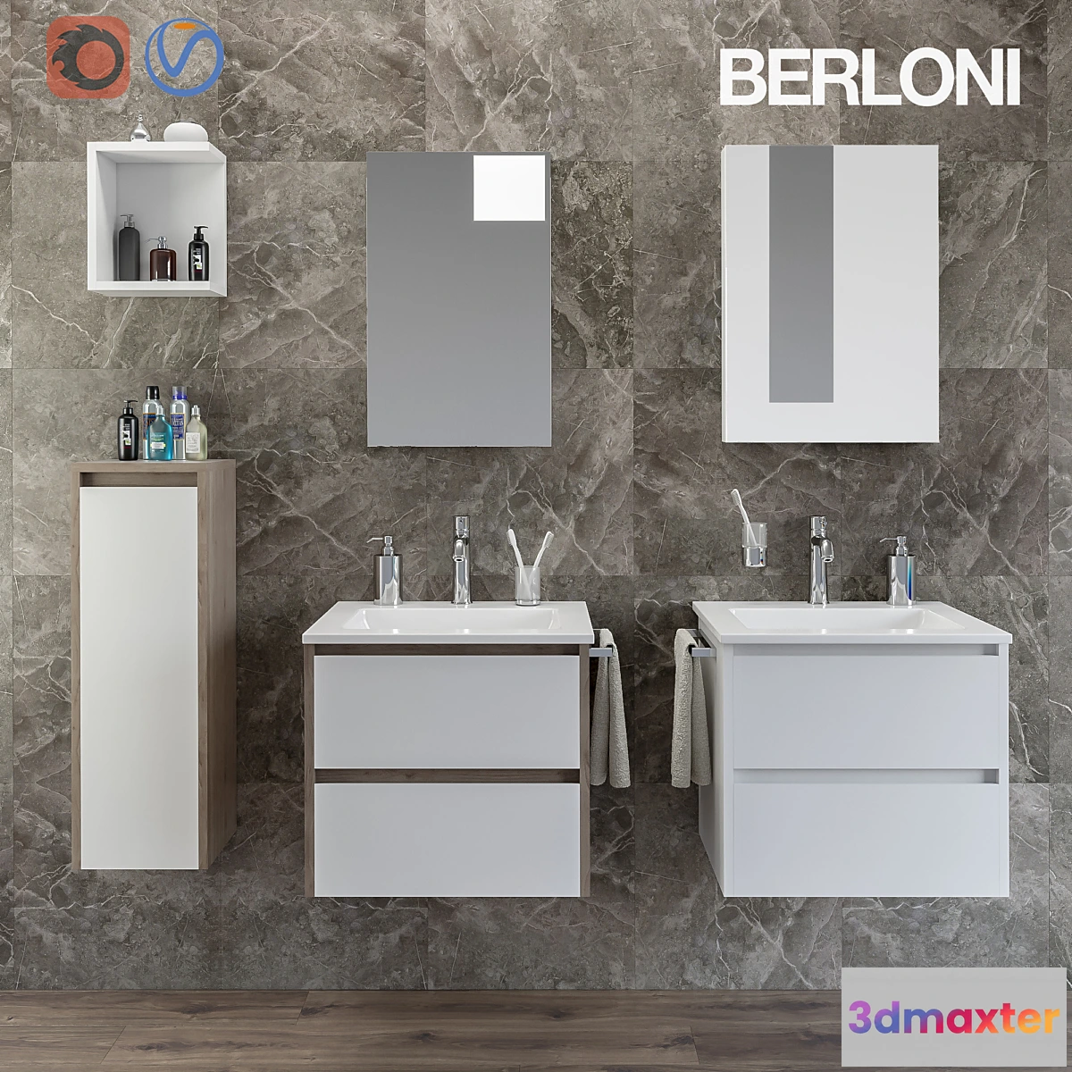 1413634 - Two sets for the bathroom Berloni Form 3D Max
