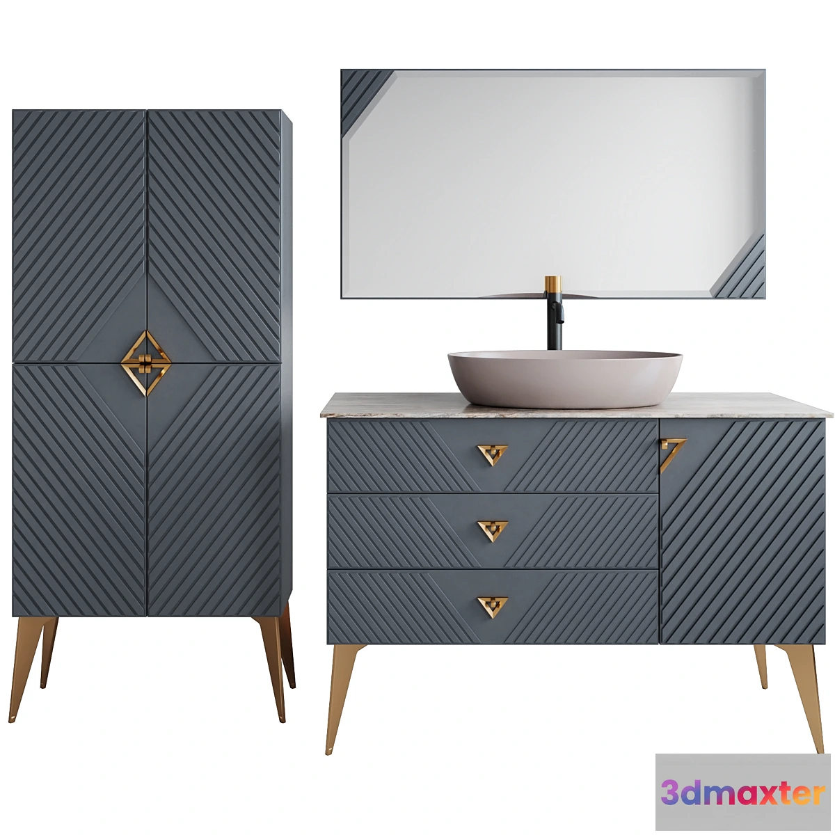 1418728 - Bathroom furniture Tessoro Gala 80B _ 40 (column Gala 70) 3D Max