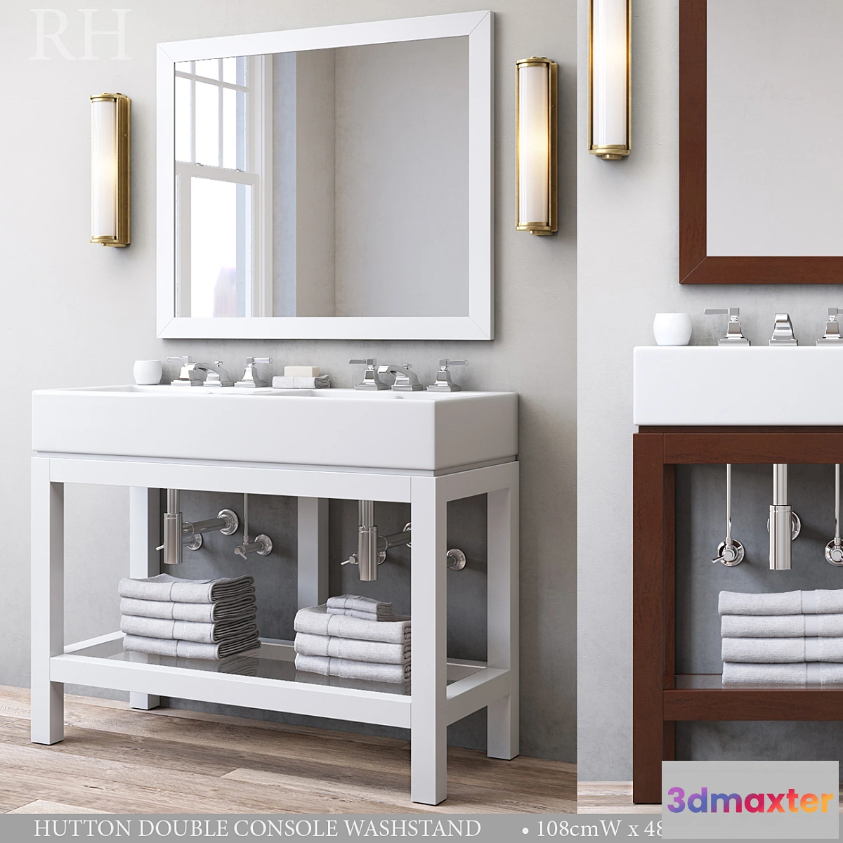 1429402 - HUTTON DOUBLE CONSOLE WASHSTAND 3D Max