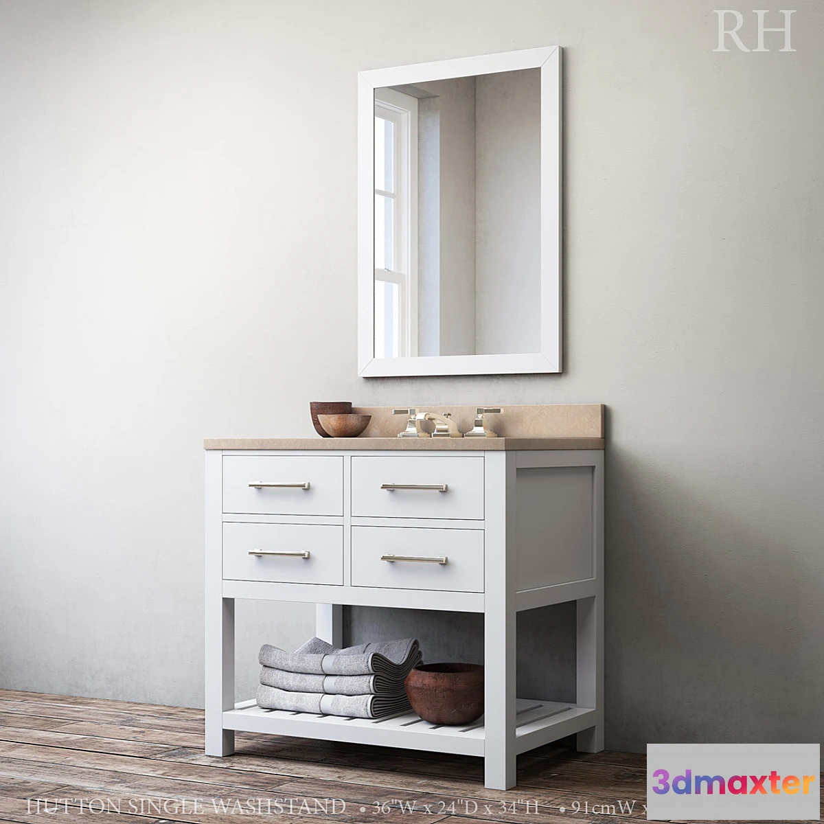 1433778 - HUTTON SINGLE WASHSTAND 3D Max