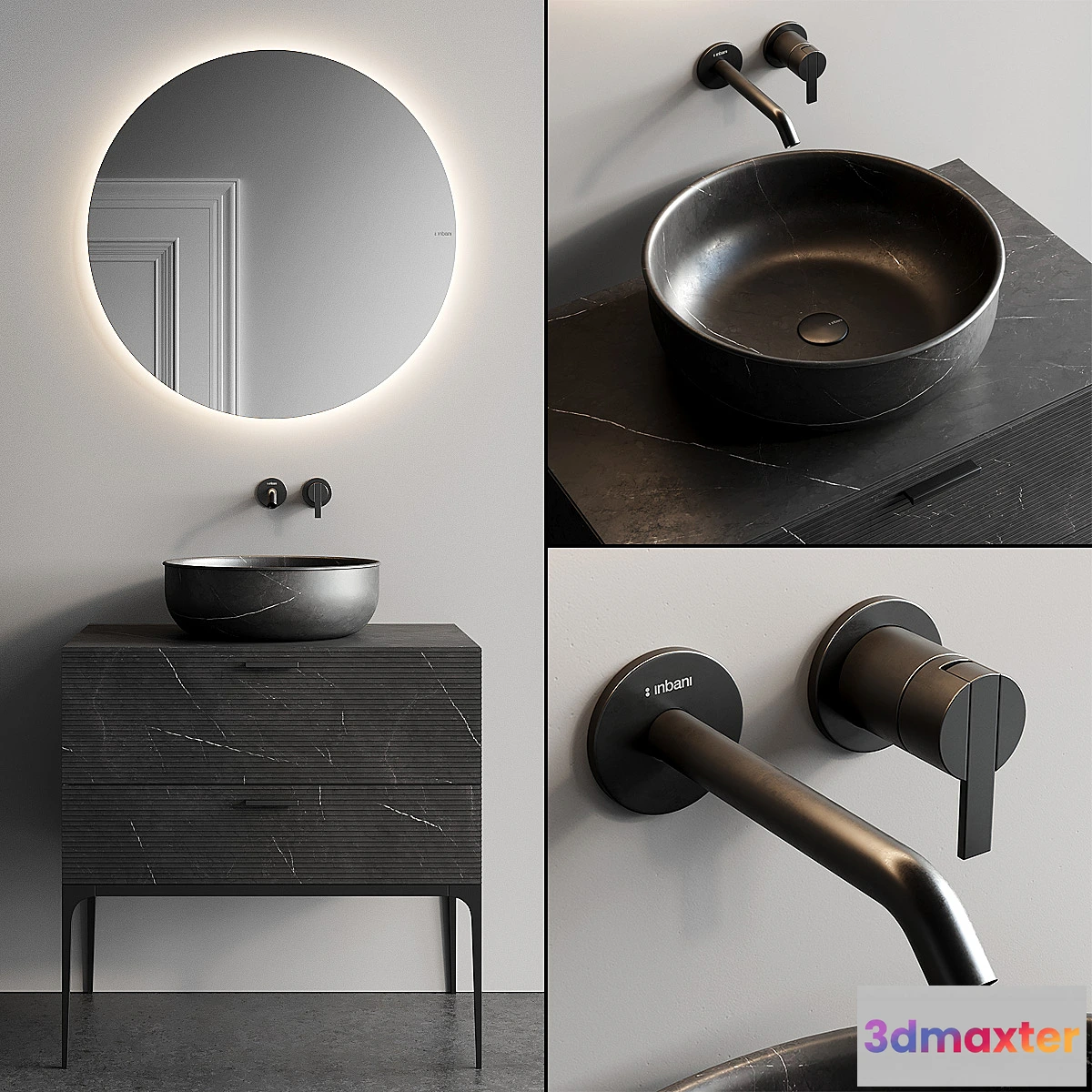1441254 - Inbani Grate 02 Vanity Unit Set 4 3D Max