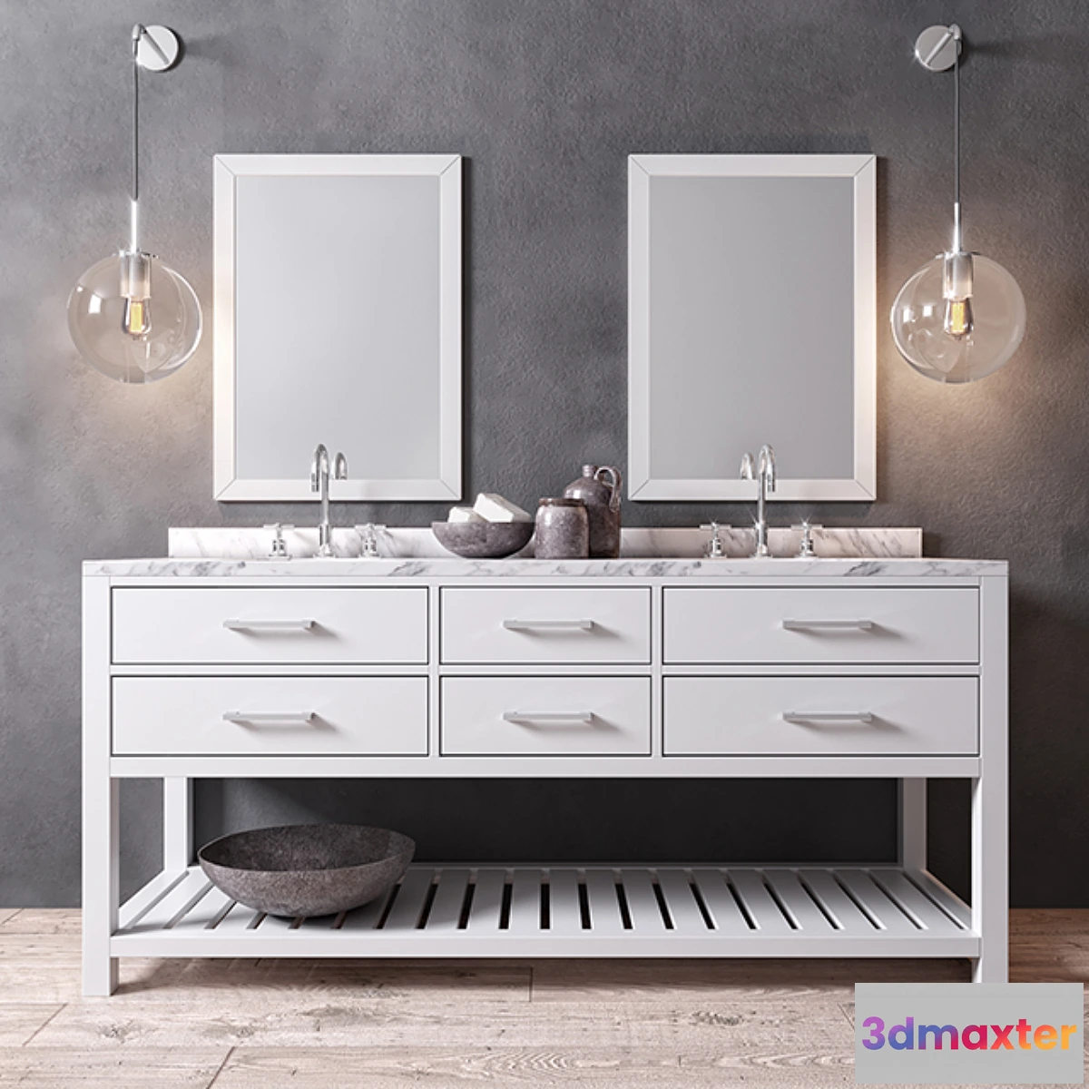 1467276 - HUTTON DOUBLE WASHSTAND 3D Max
