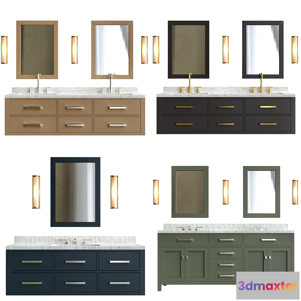 1475680 - Hutton Floating Vanity Bath Collection - RH 3D Max