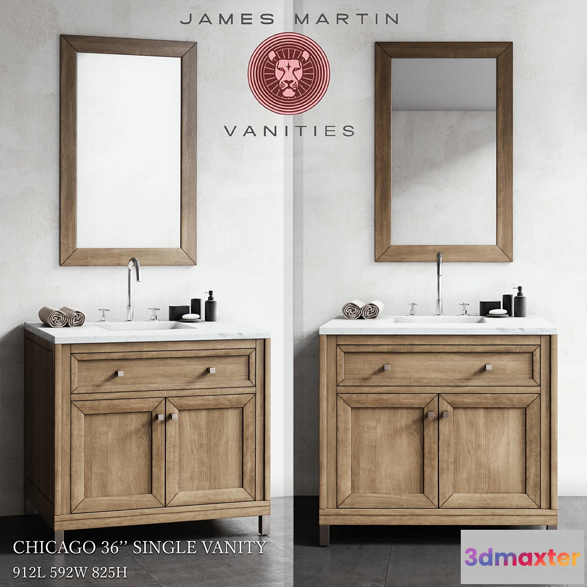 1477262 - Chicago 36 ” single vanity 3D Max