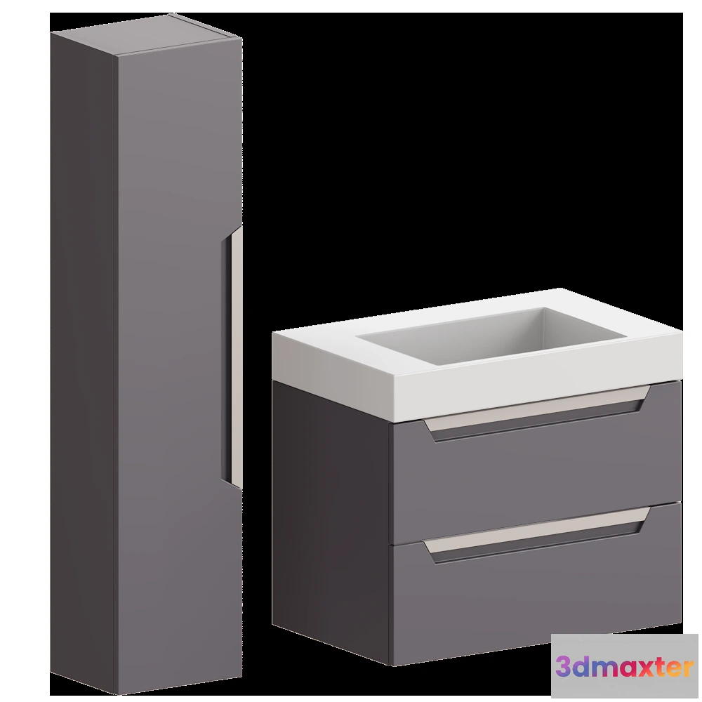 1586543 - AQWELLA - Bathroom set Cube 3D Max