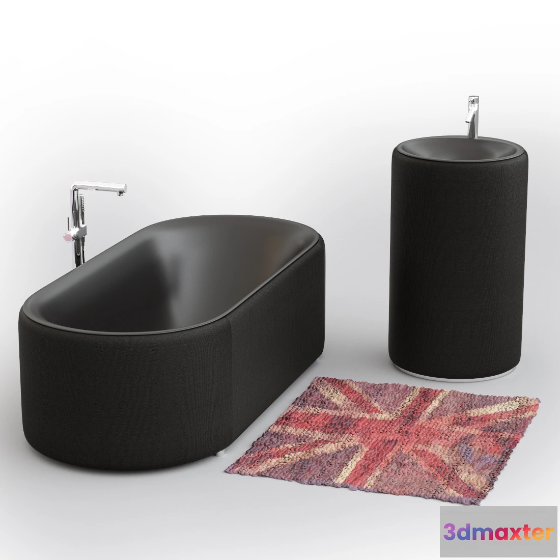 1586779 - bathroom - Black bath 3 3D Max