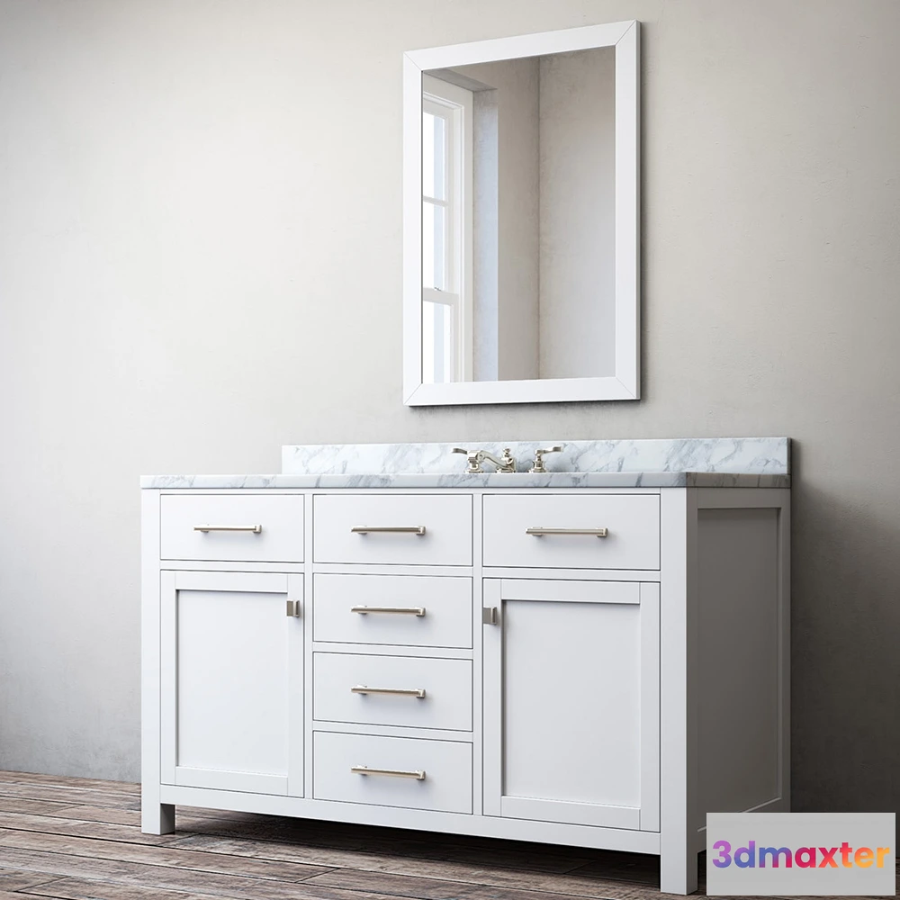 1586809 - bathroom - Hutton single  extra-Wide vanity 3D Max