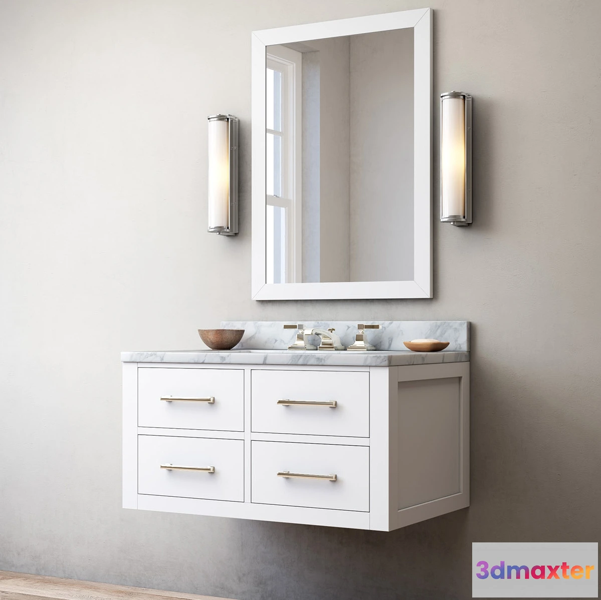 1586815 - bathroom - Hutton single floating vanity 3D Max