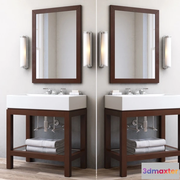 1586819 - bathroom - Hutton single console  washstand 3D Max