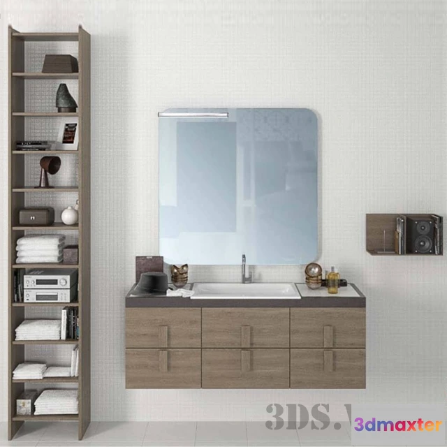 1587037 - bathroom - Rack and cabinet for a bathroom 3D Max