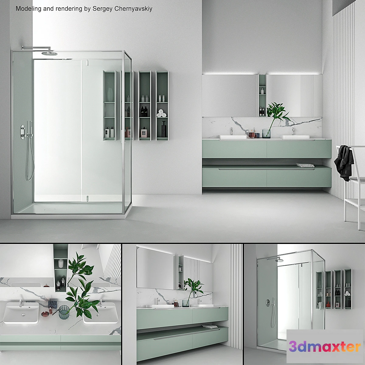 544307 - Bathroom furniture set Gold