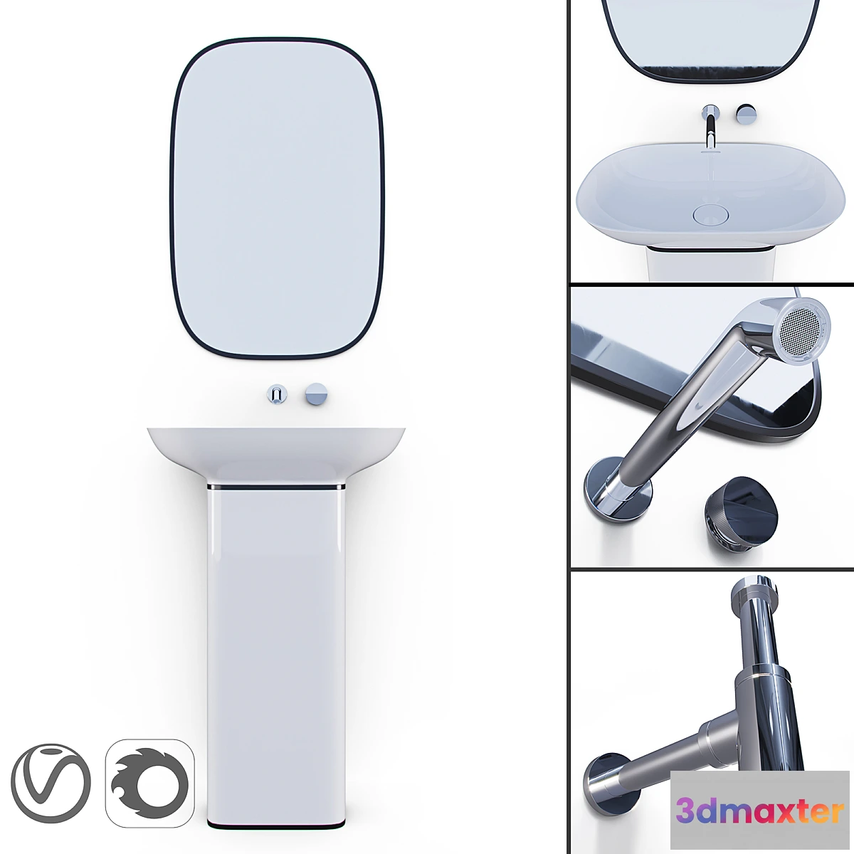 544463 - PURE Krion _ ESPEJO PURE NEGRO _ Bathroom Taps TONO _ Siphon Noken