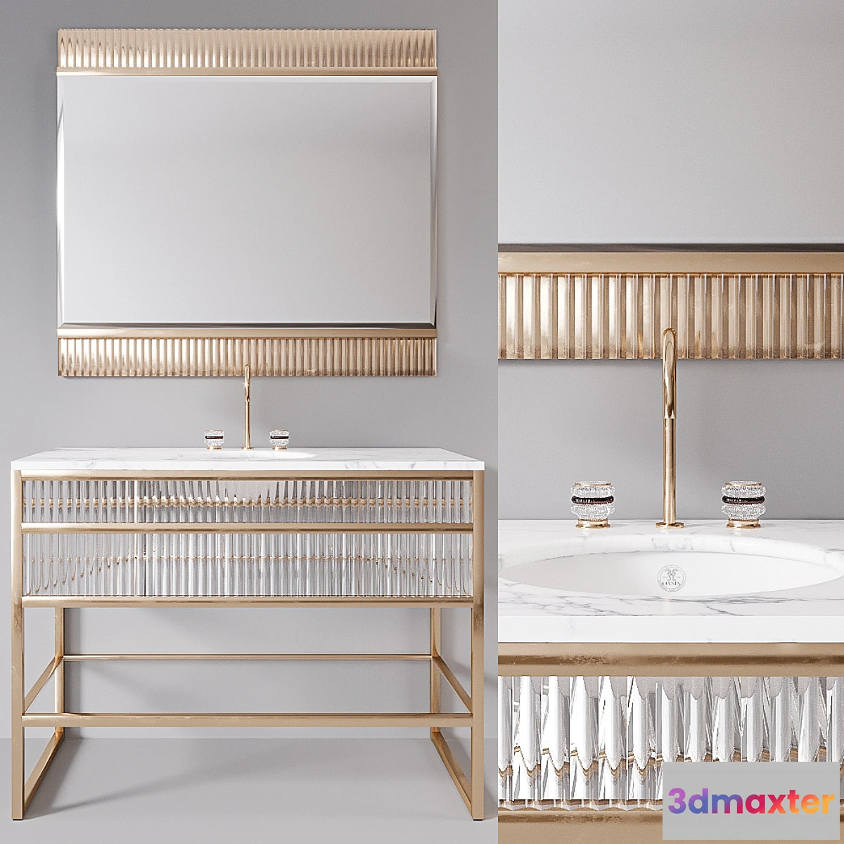 544565 - Academy white marble Console by Oasis Group