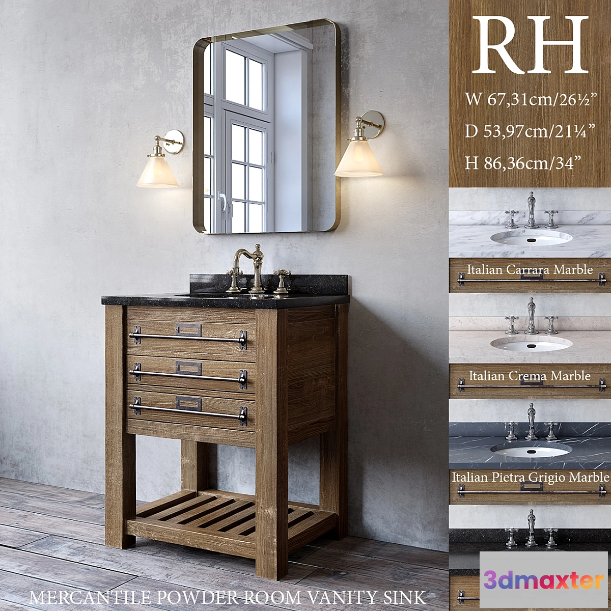 644865 - MERCANTILE POWDER ROOM VANITY SINK