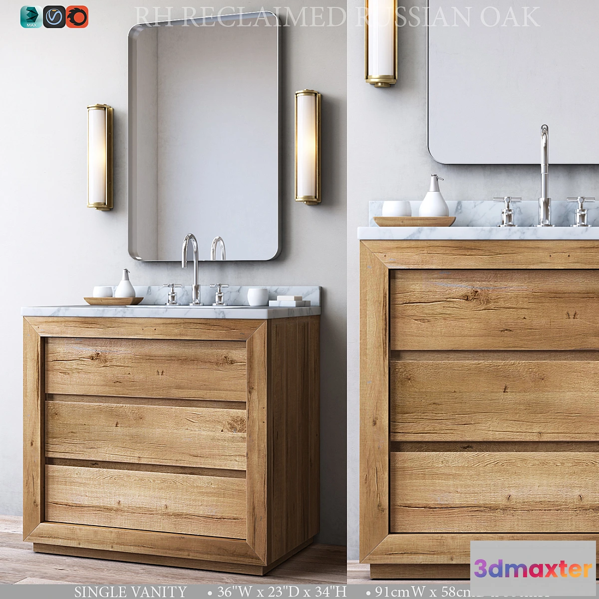 661745 - RECLAIMED RUSSIAN OAK SINGLE VANITY