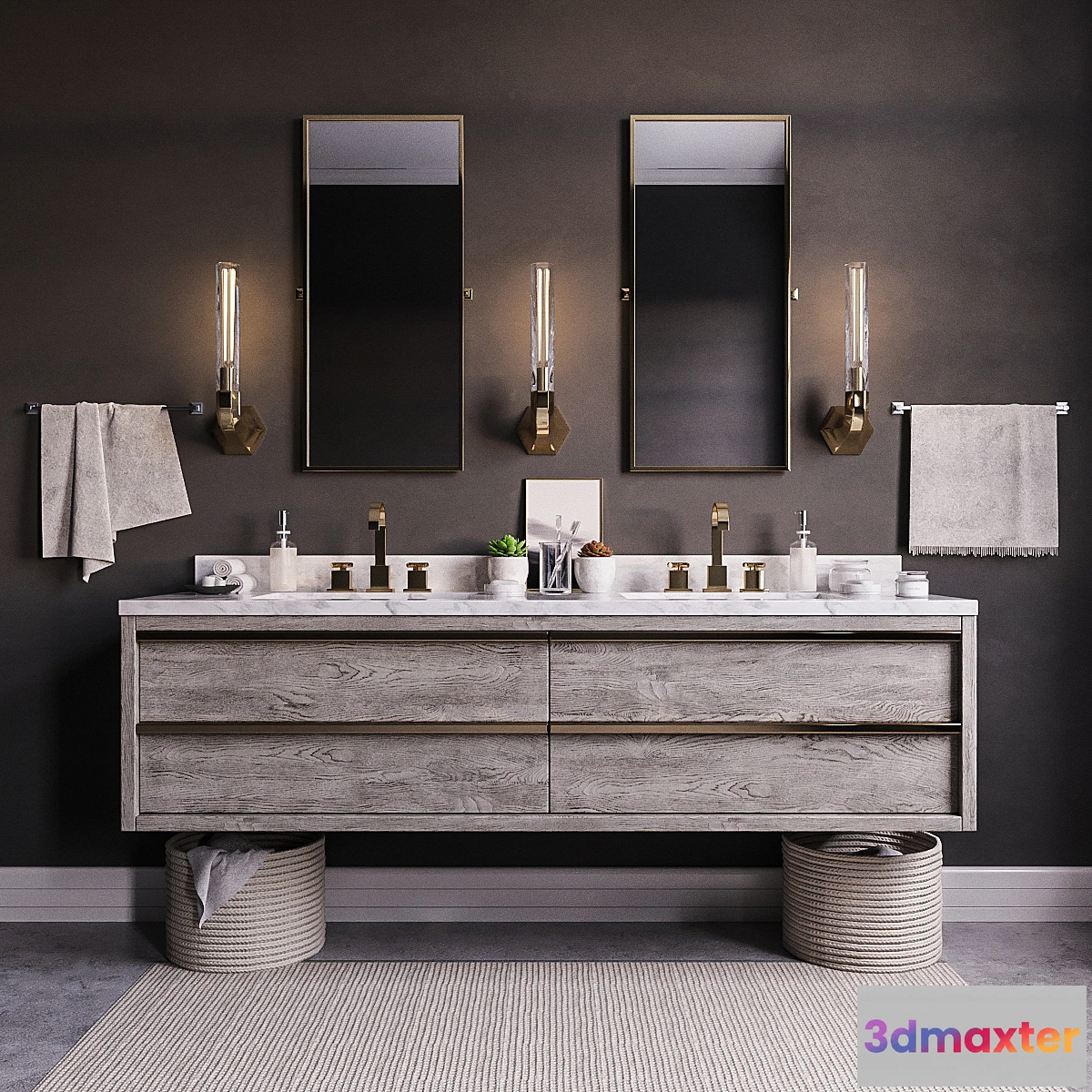 666345 - Bezier double floating vanity RH - No.2