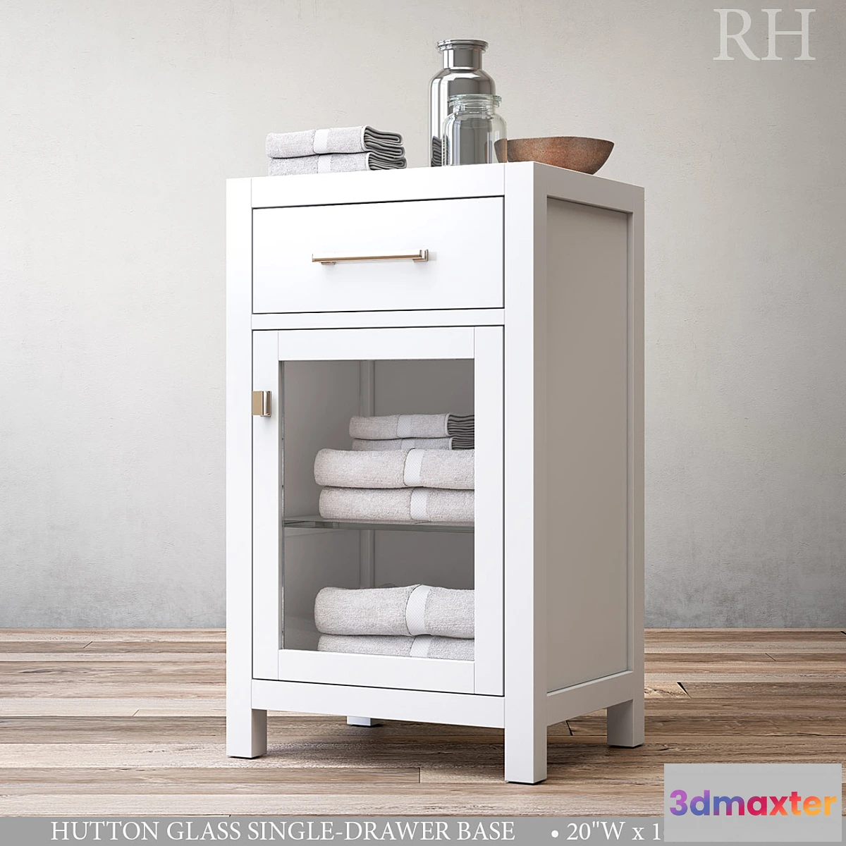 671121 - HUTTON GLASS SINGLE-DRAWER BASE