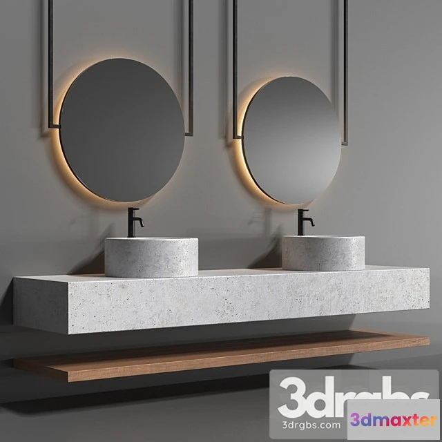 910782 - Bathroom Set with a Surface Mounted