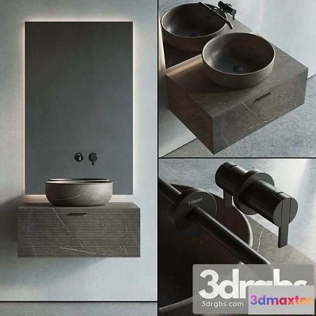 911066 - Inbani Grate 03 Vanity Unit Set 1