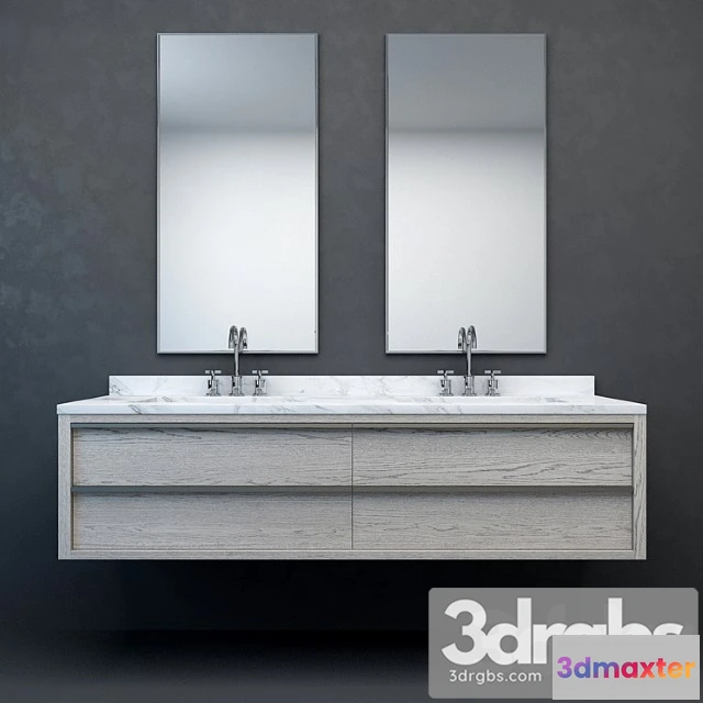 911288 - Rh Modern Bezier Floating Double Vanity
