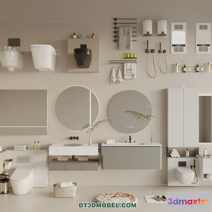 1687960 - Bathroom Decoration 3D Models For Free Download - 3dsky - 028 - VRAY Render 3D Max