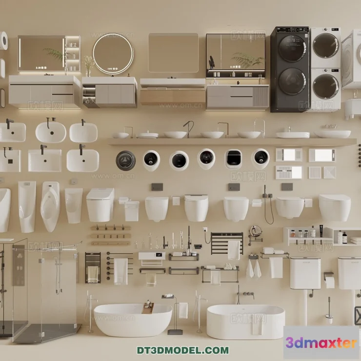 1687998 - Bathroom Decoration 3D Models For Free Download - 3dsky - 047 - VRAY Render 3D Max