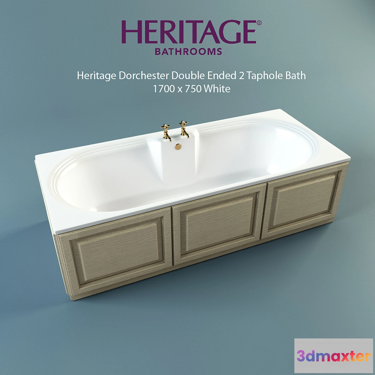1272372 - Bath Heritage Dorchester Double Ended 2 Taphole Bath 3D Max