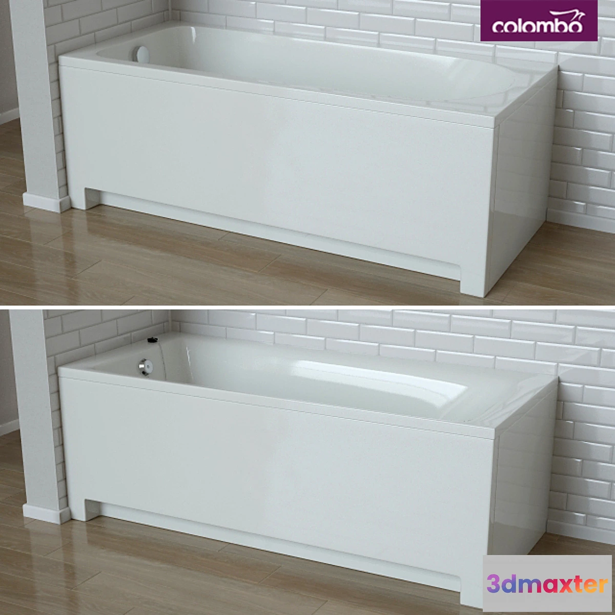 1278538 - Baths “Accent” “Fortune” with universal front and side panels Colombo 3D Max