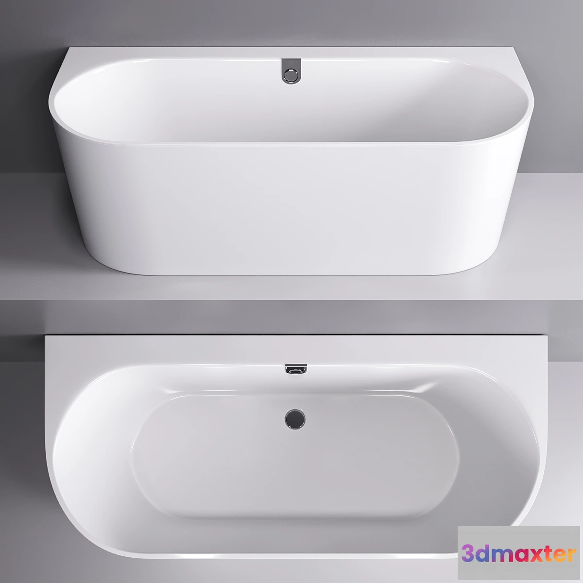 1301050 - Wall-mounted bathtub Villeroy & Boch Oberon 2.0 3D Max