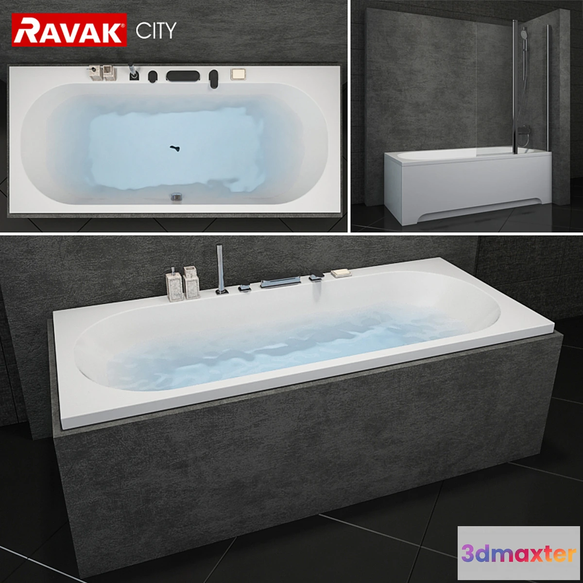 1335010 - Bath Ravak City (+4 curtains included) 3D Max
