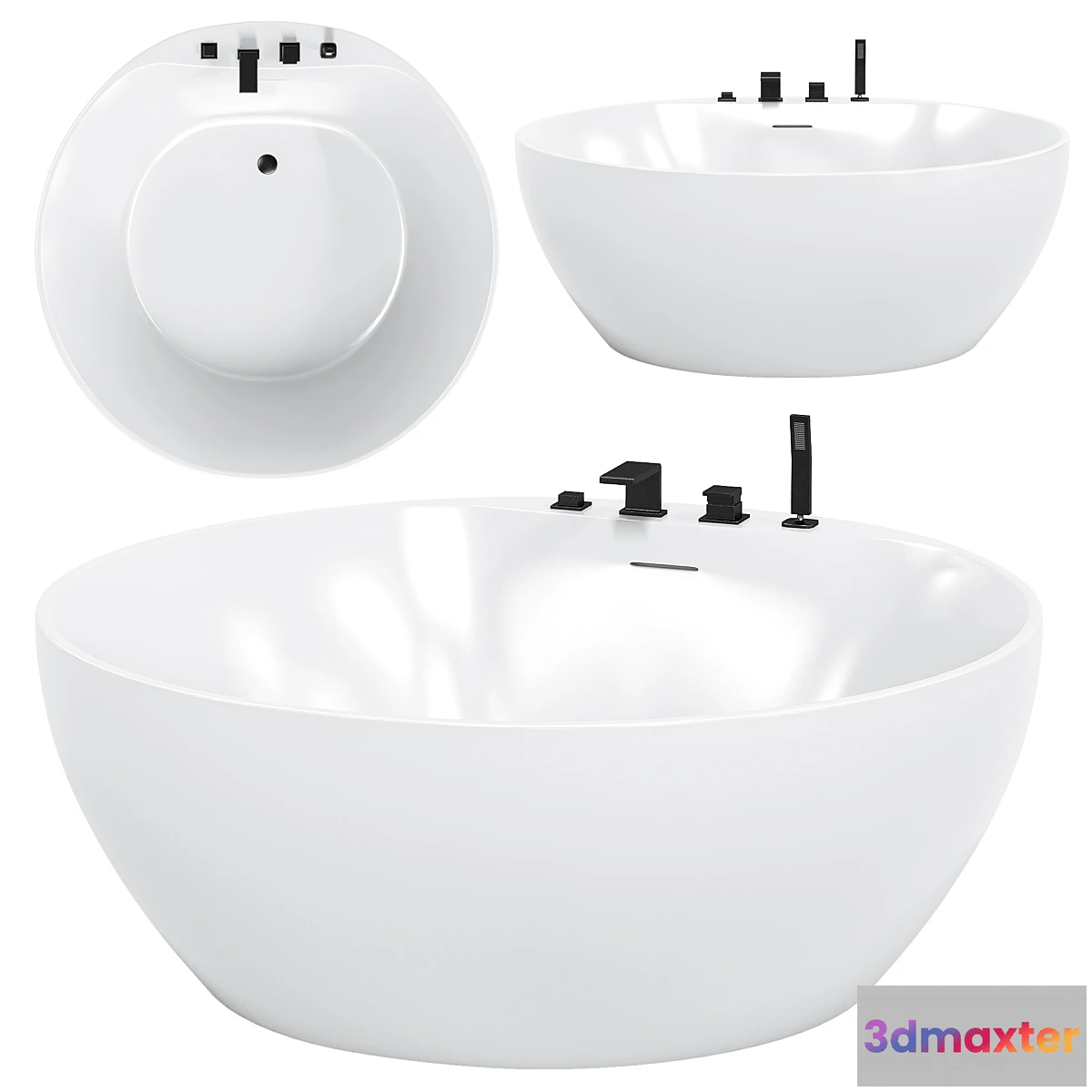 1335888 - Acrylic bathtub ABBER AB9280 - No.2 3D Max