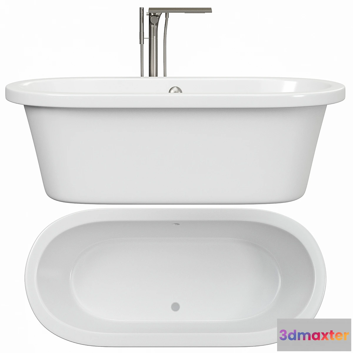 1347800 - Tellkamp Elegance freestanding oval bath white gloss - No.2 3D Max