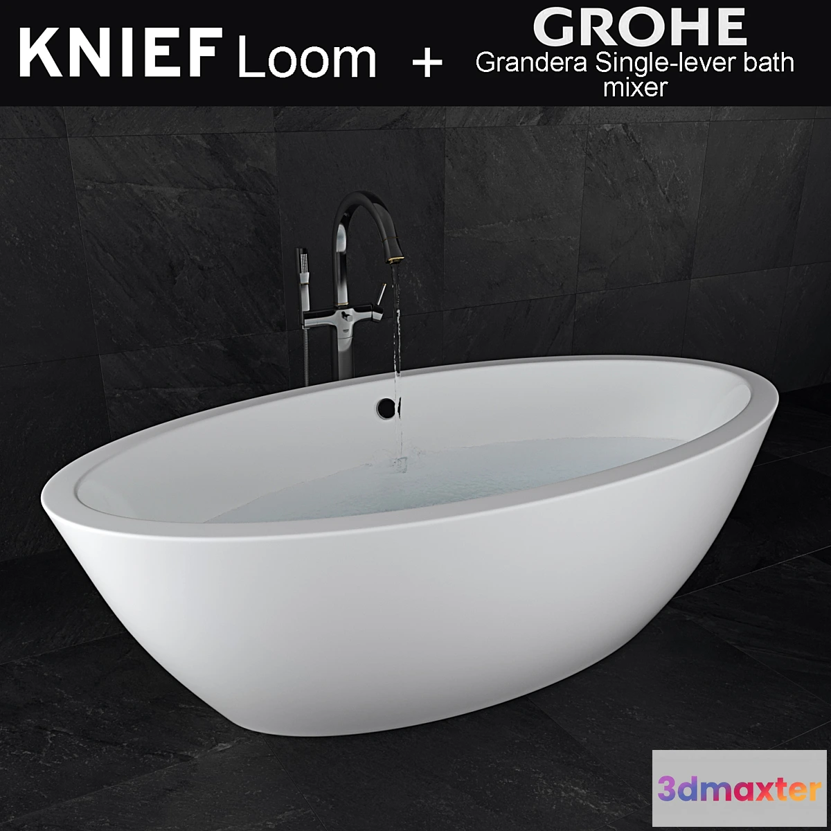 1353976 - Bath Knief Loom + Grohe Grandera Single-lever bath mixer 3D Max